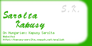 sarolta kapusy business card